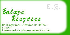 balazs risztics business card